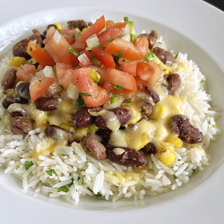 Bean and Rice Burrito Bowl (GF, Veg)