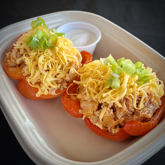 Buffalo Chicken Stuffed Bell Peppers (GF)