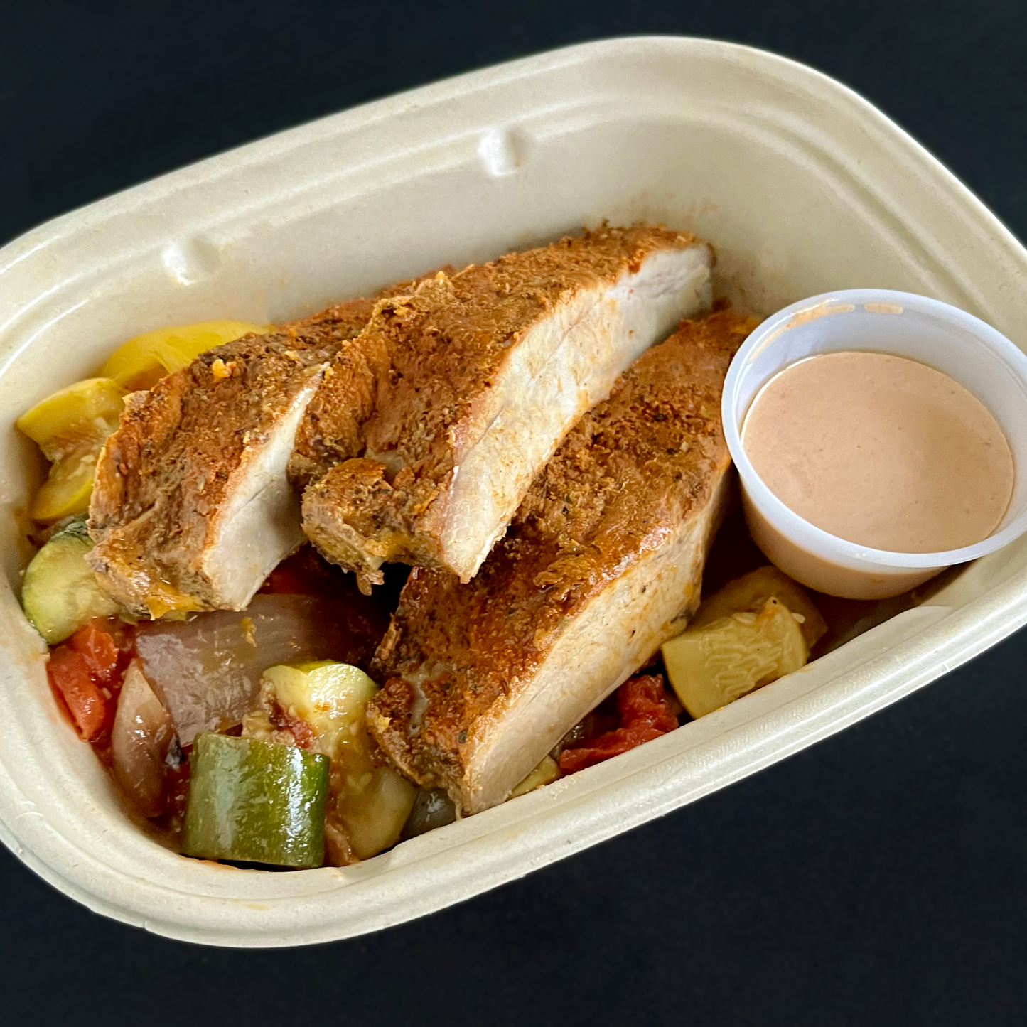 Spanish Pork Ribs with Smoked Paprika Aioli and Spanish Pisto (GF, DF)