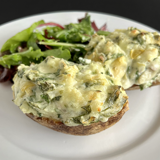 Spinach and Artichoke Dip Twice Baked Potatoes (GF, V)