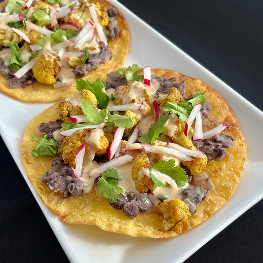 Roasted Cauliflower and Black Bean Tostadas (GF, DF, Veg)