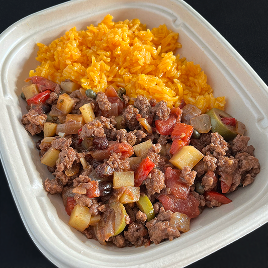 Cuban Picadillo with Yellow Rice (GF, DF)