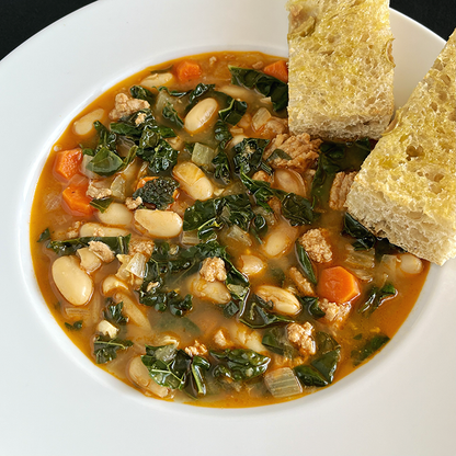 Lemony White Bean Soup With Turkey and Greens (GF, DF)