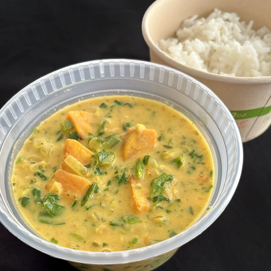 Red Curry Lentils with Sweet Potatoes and Spinach (GF, DF, Veg)