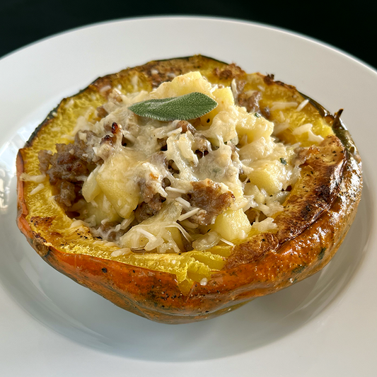 Sausage and Apple-Stuffed Squash (GF)