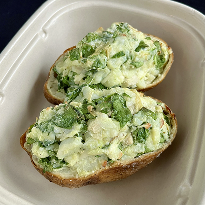 Spinach and Artichoke Dip Twice Baked Potatoes (GF, V)