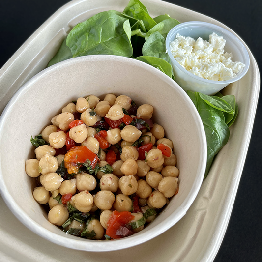 Spinach Salad with Marinated Chickpeas (GF, Veg)